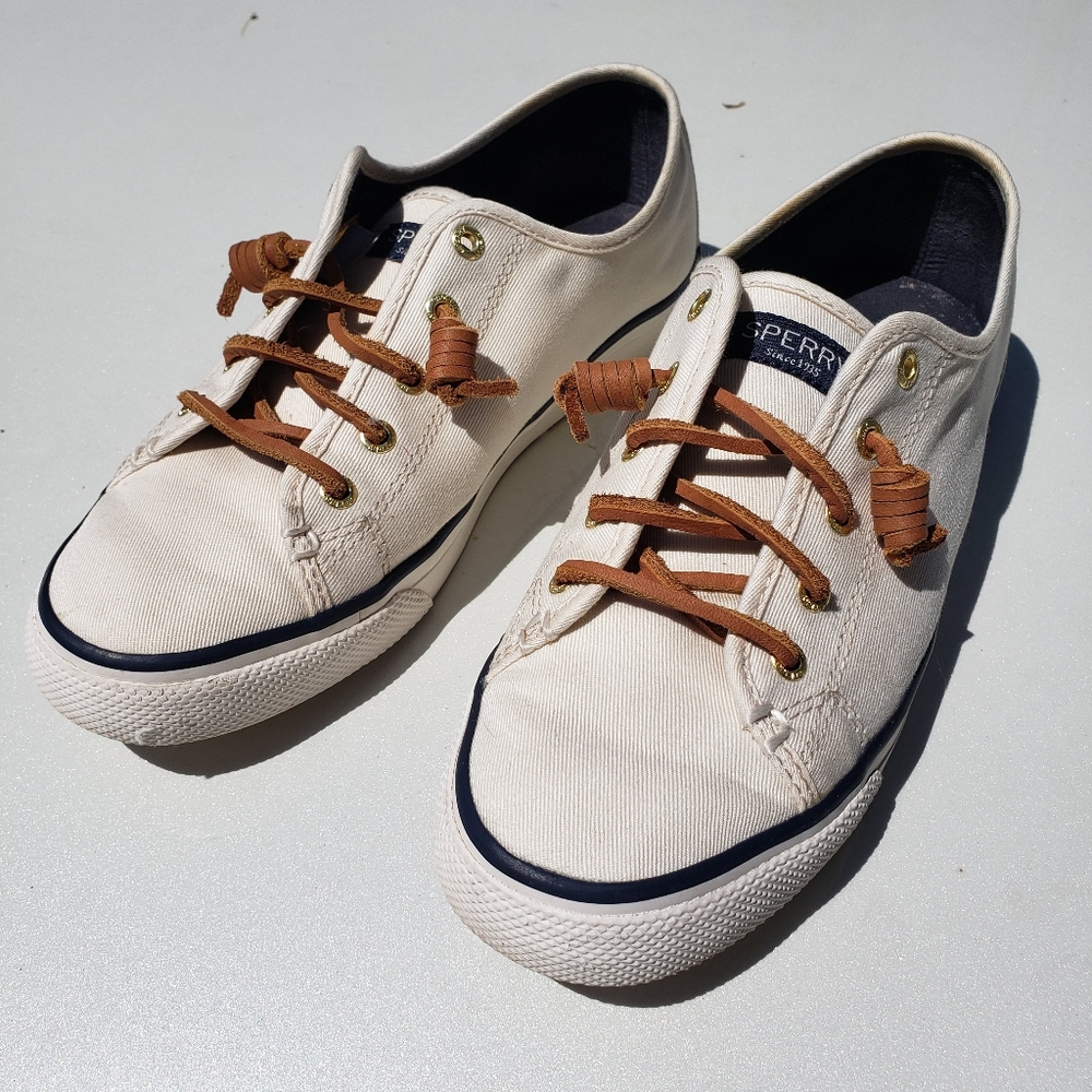 sperry women's canvas boat shoes